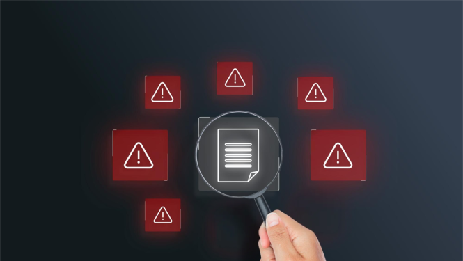 Lupa un dokumenti ar izsaukuma zīmēm