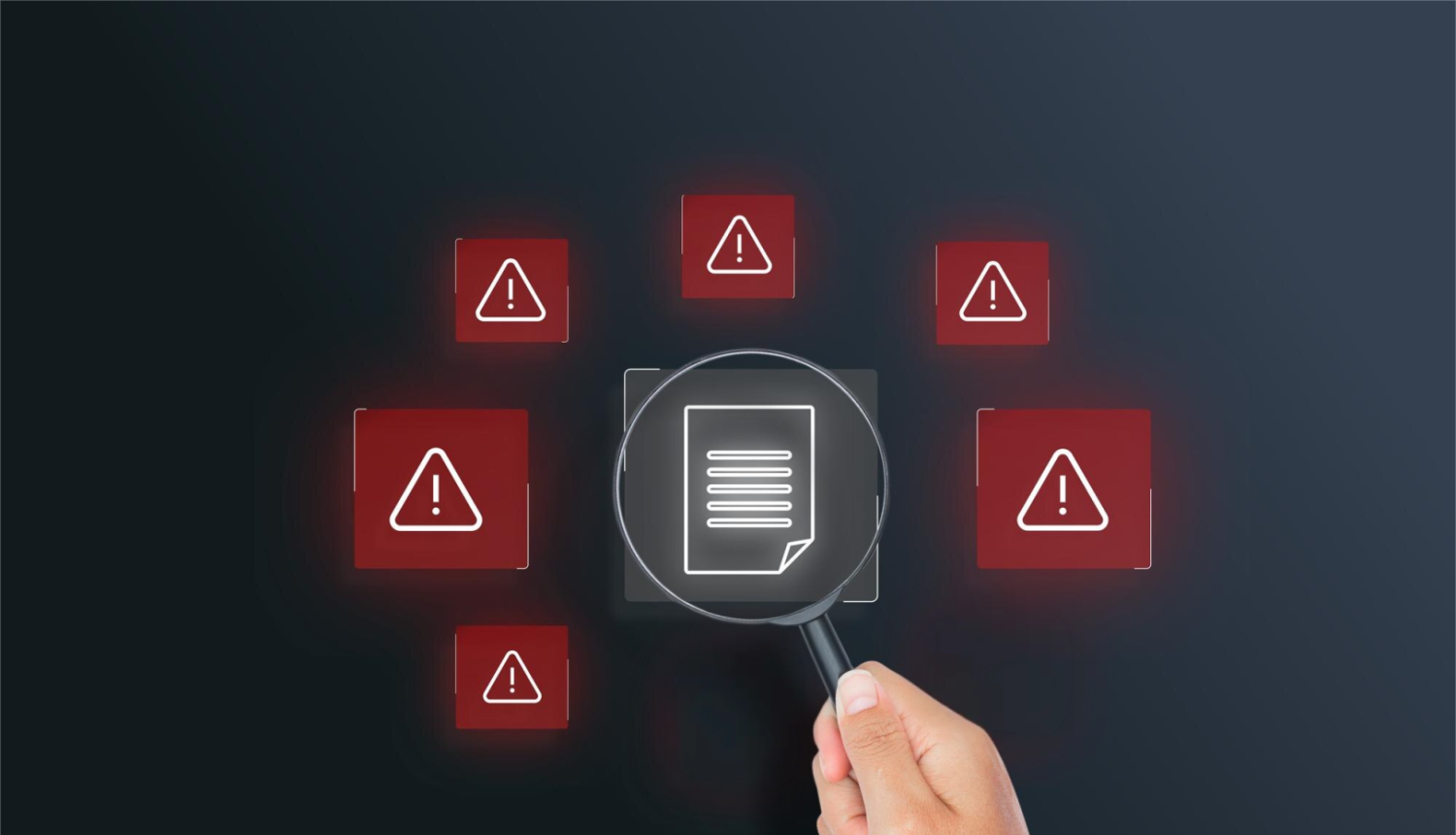 Lupa un dokumenti ar izsaukuma zīmēm